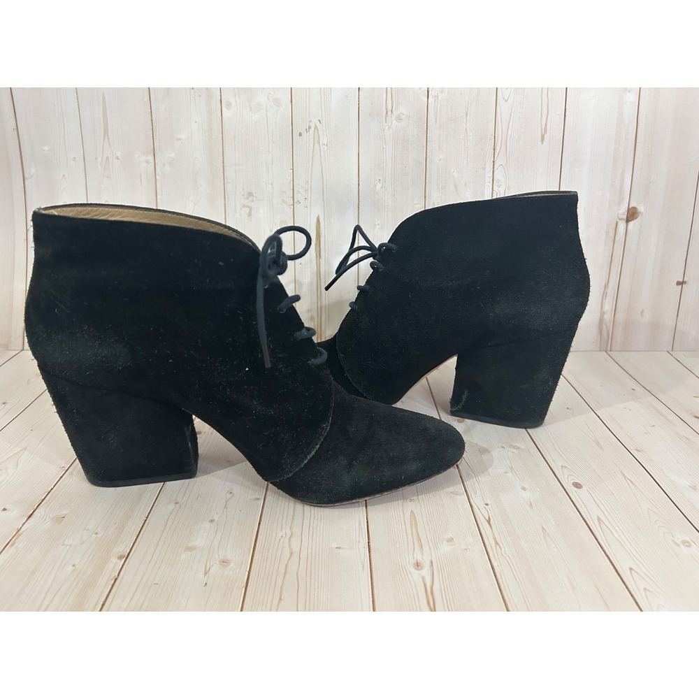 Kate Spade New York Women's Black Suede Leatherβ Tie Ankle Boots Booties 9M